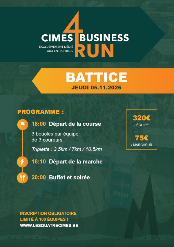 Flyer Cimes4Business Run — Battice, jeudi 05.11.2026