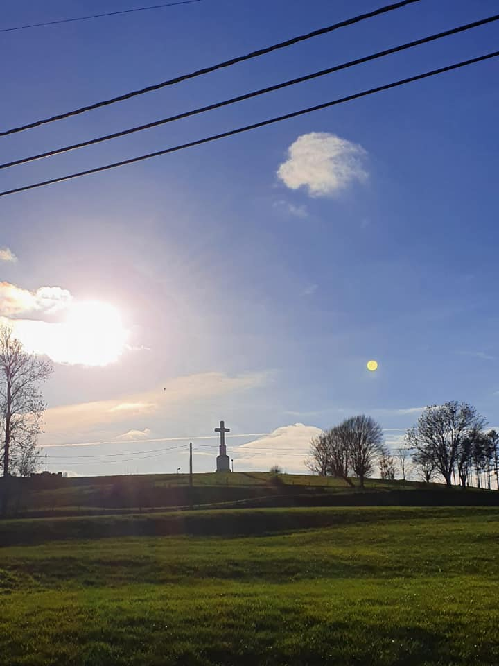 Paysage du Pays de Herve au soleil couchant